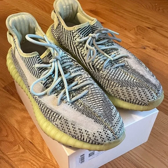 Adidas Knit Sneakers with Light Blue and Yellow Accents - Picture 2 of 6